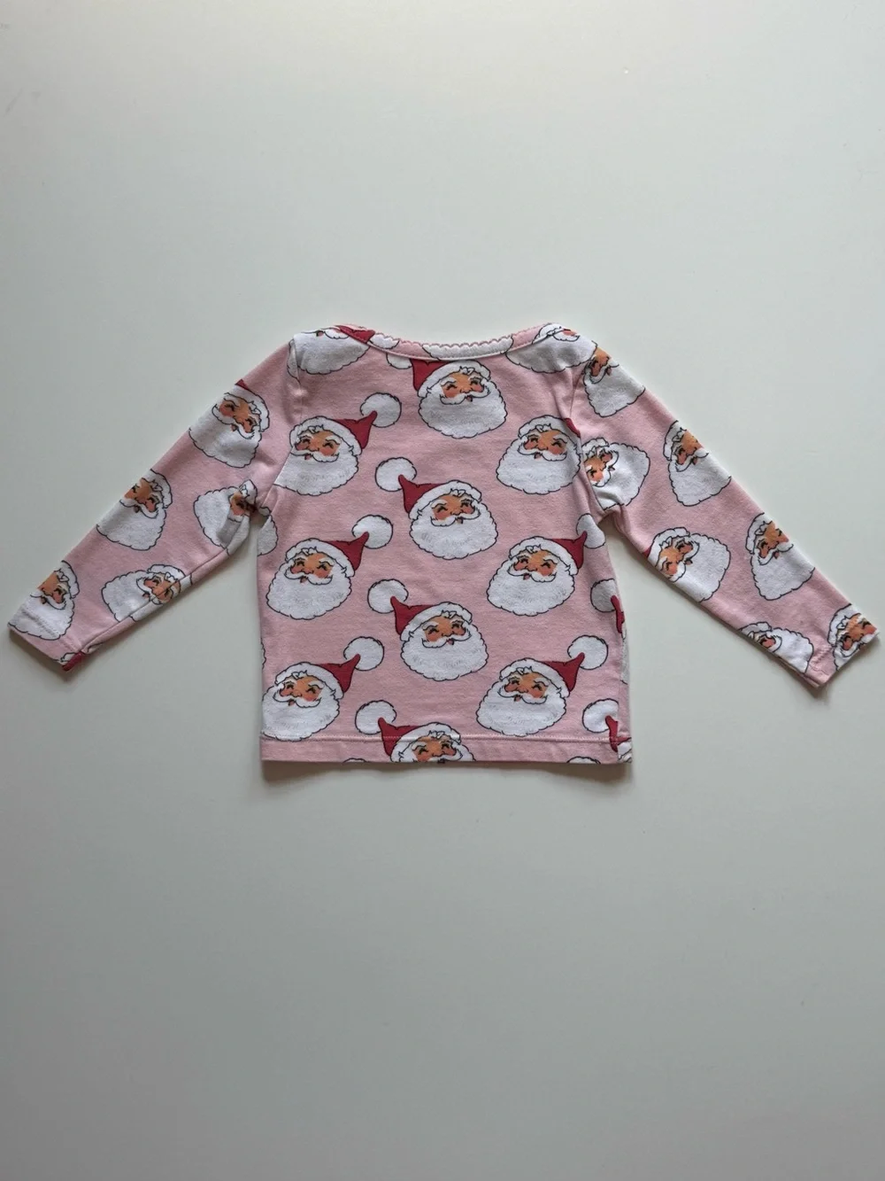 Pink Chicken Baby Girl Pink Santa Print Pajama Set - Size 6/12M